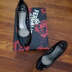 Fergalicious black patent heels